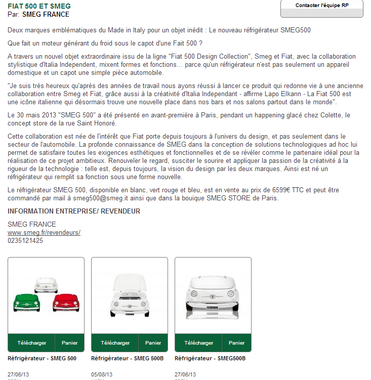 Communiqué de presse SMEG