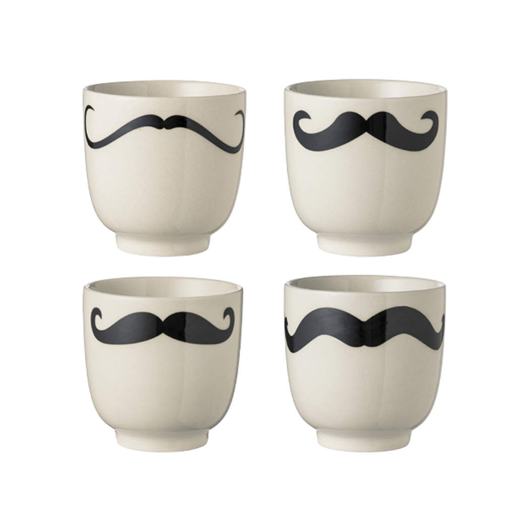 Set 4 tasses moustaches